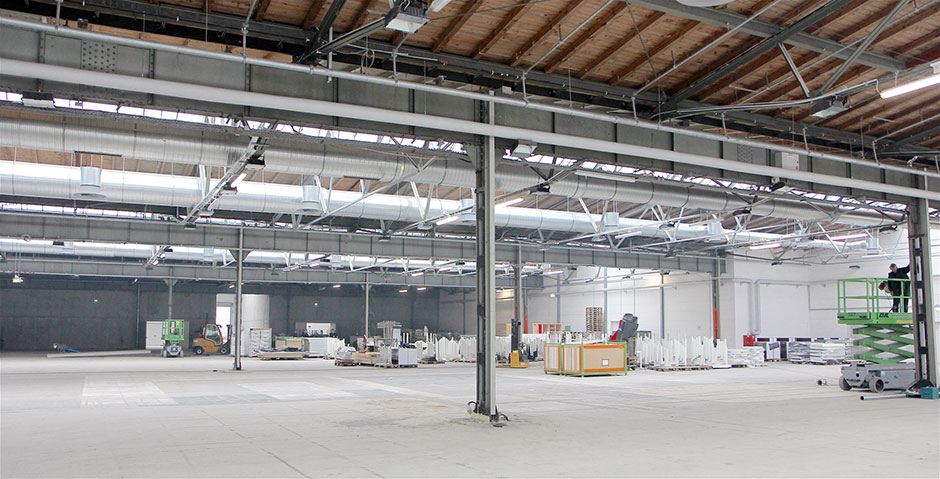 The hall where the main stage was built.